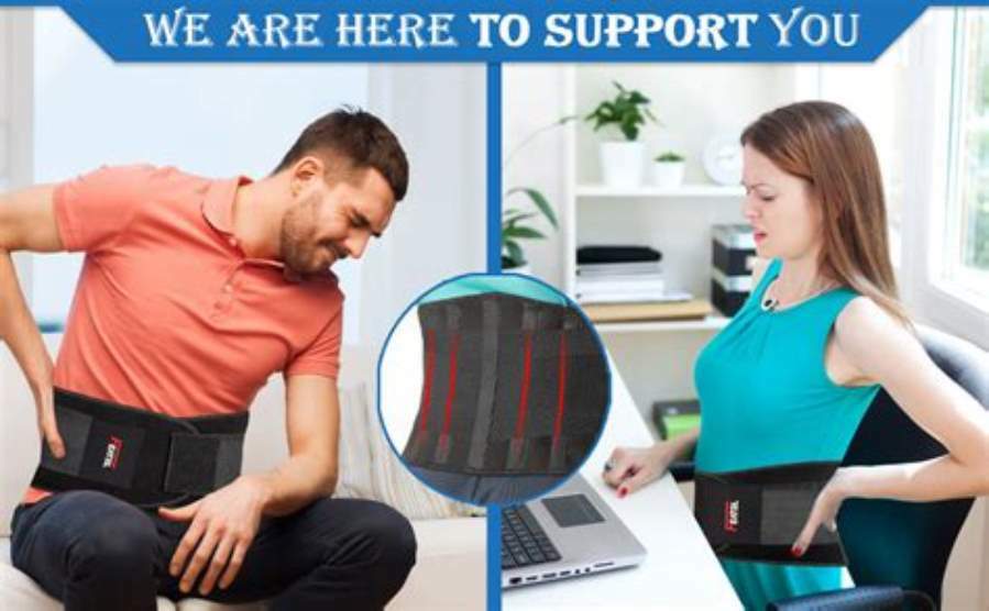 FEATOL: ADJUSTABLE BACK BRACE. BLACK. UNISEX. SZ: L/XL $29 NEW! SEALED PKG