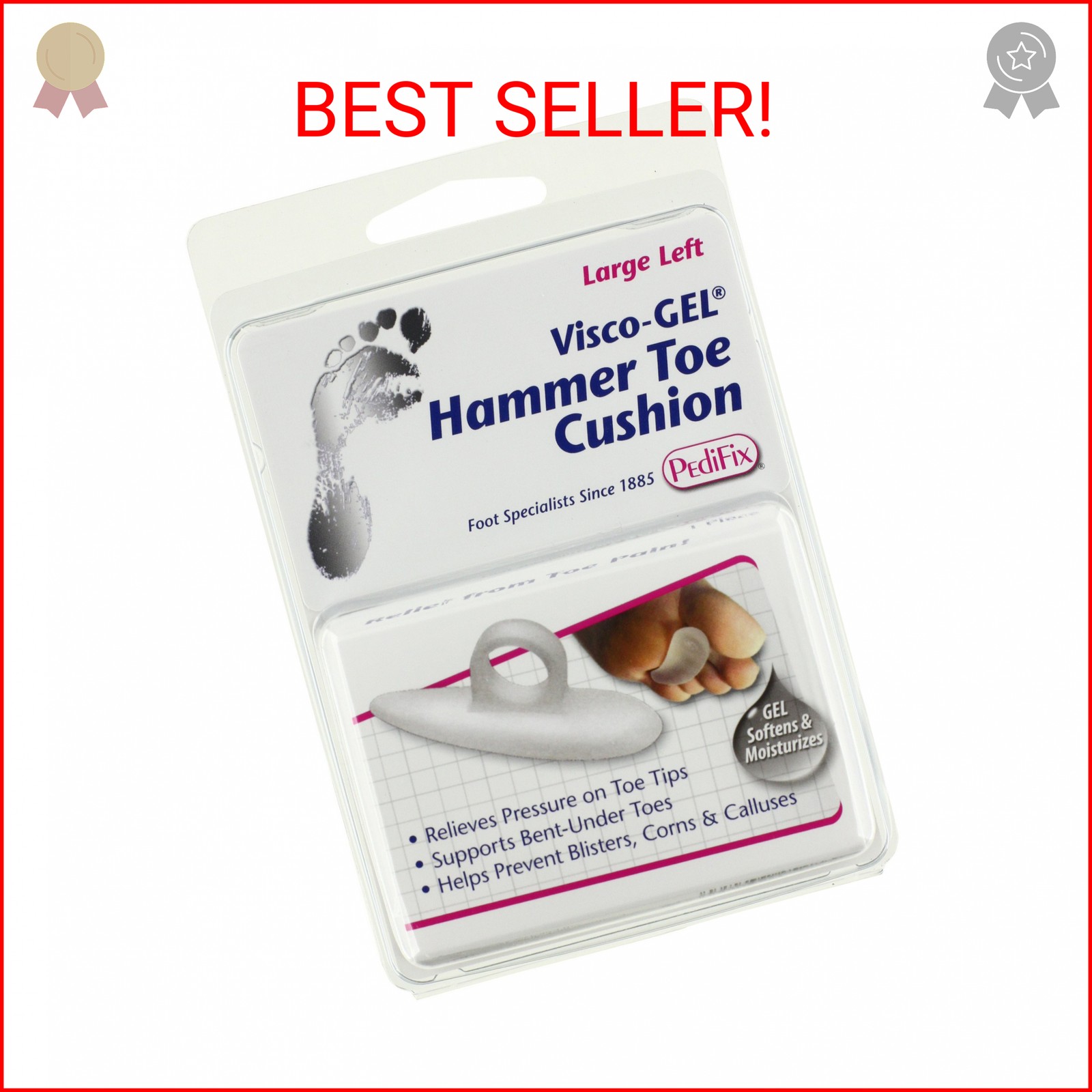 PediFix Visco-gel Hammer Toe Cushion, Large Left