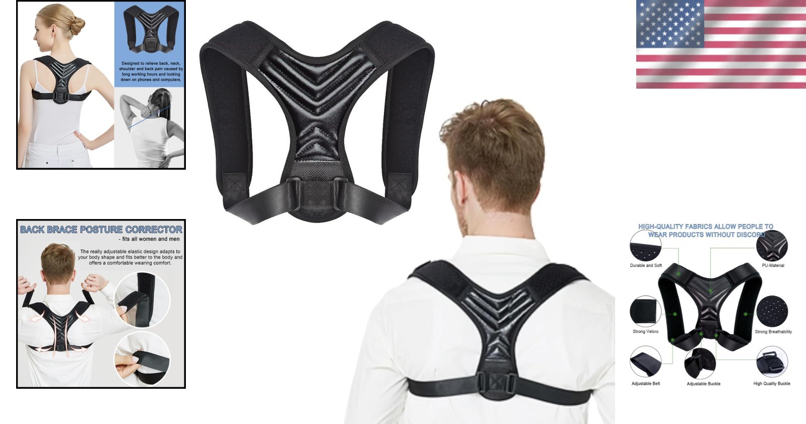 Back Brace Posture Corrector Women Men Shoulder Straightener Adjustable Support