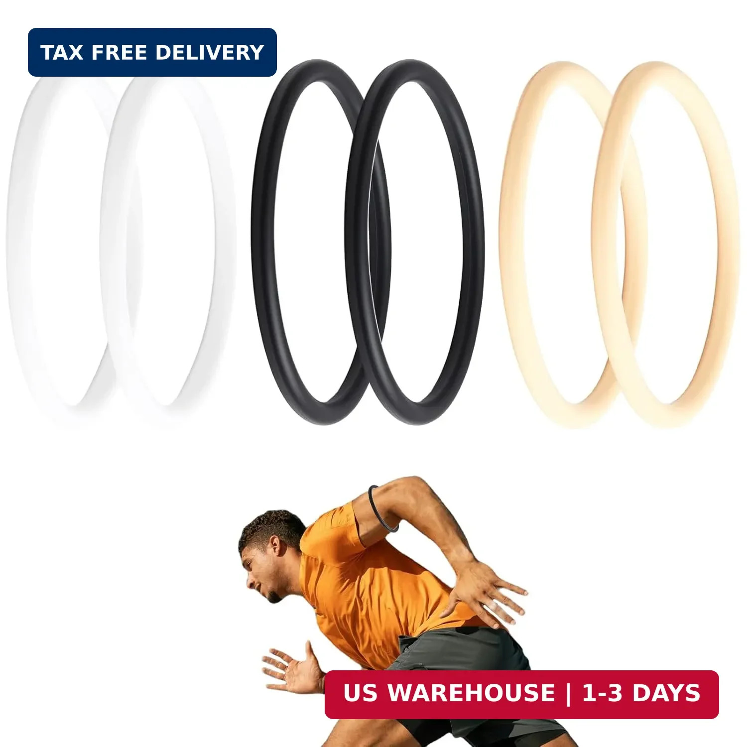 6 Pcs Silicone Patella Band Knee Band Tendon Support Strap for Sport Brace Baske