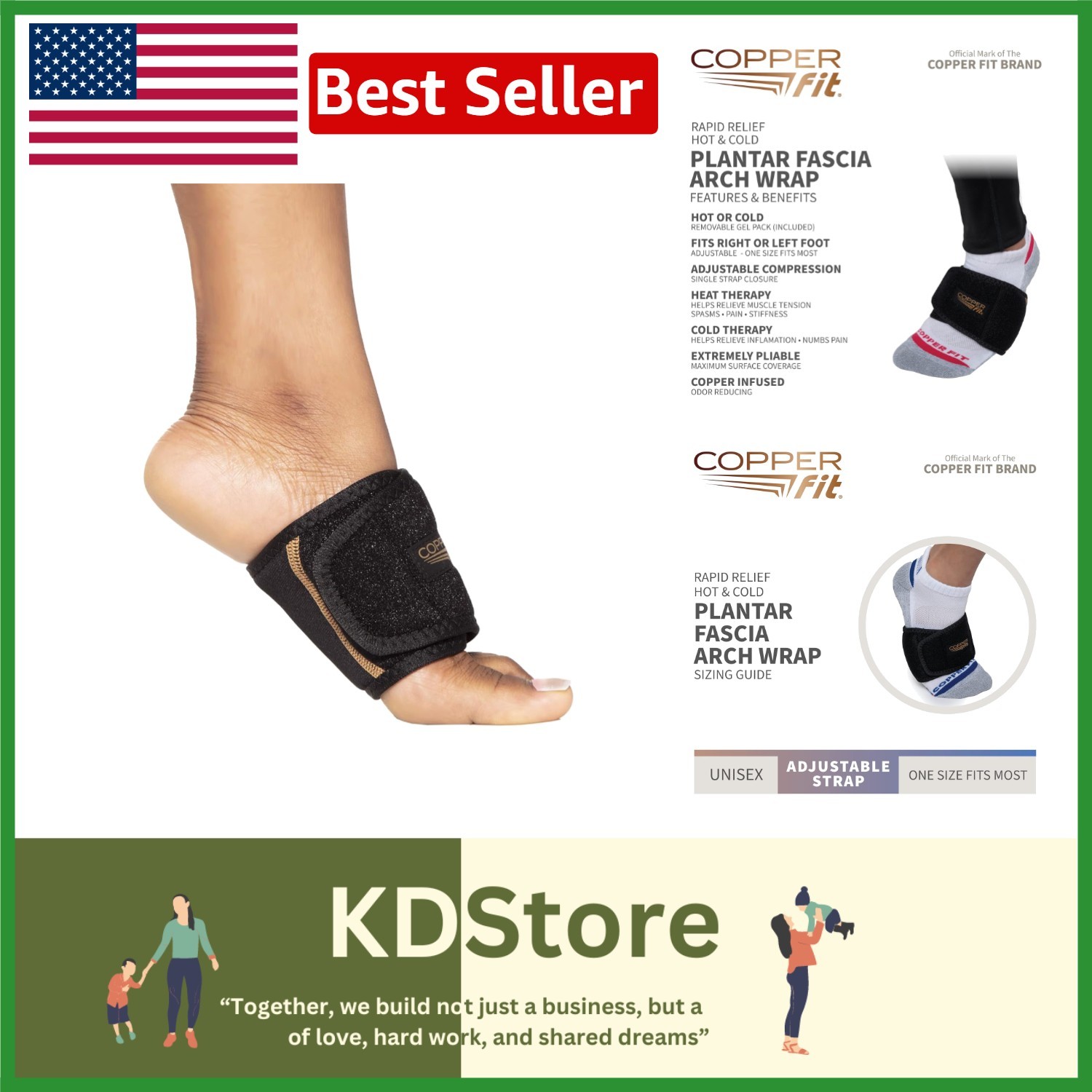 Rapid Relief Plantar Fascia Arch Wrap with Hot/Cold Gel Therapy
