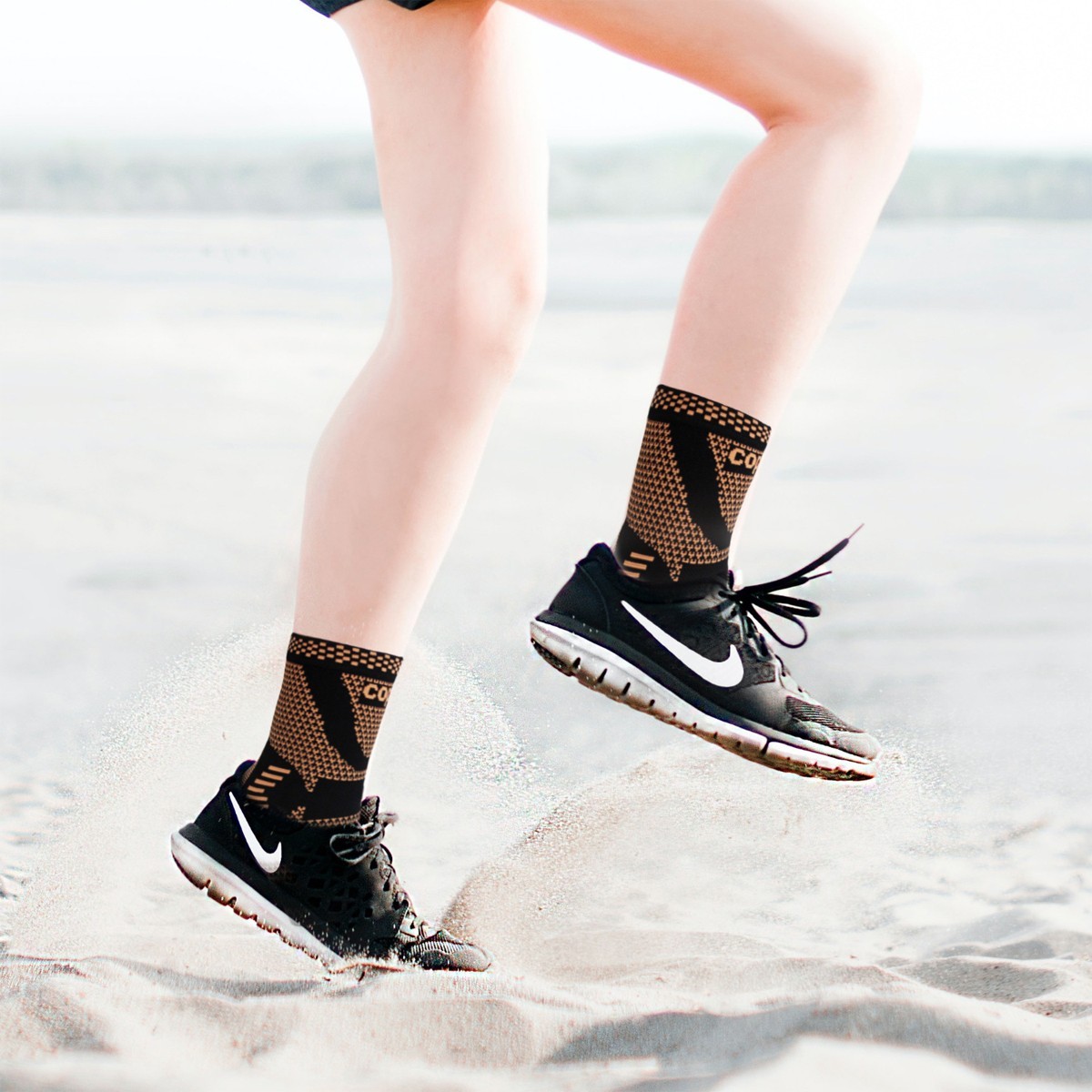 2 PCS Copper Ankle Support Brace Compression Strap Achilles Tendon Sprain Sports