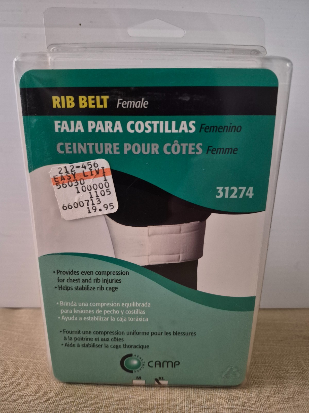 CAMP HEALTHCARE Extra Large Women’s / Female Elastic Compression Rib Belt
