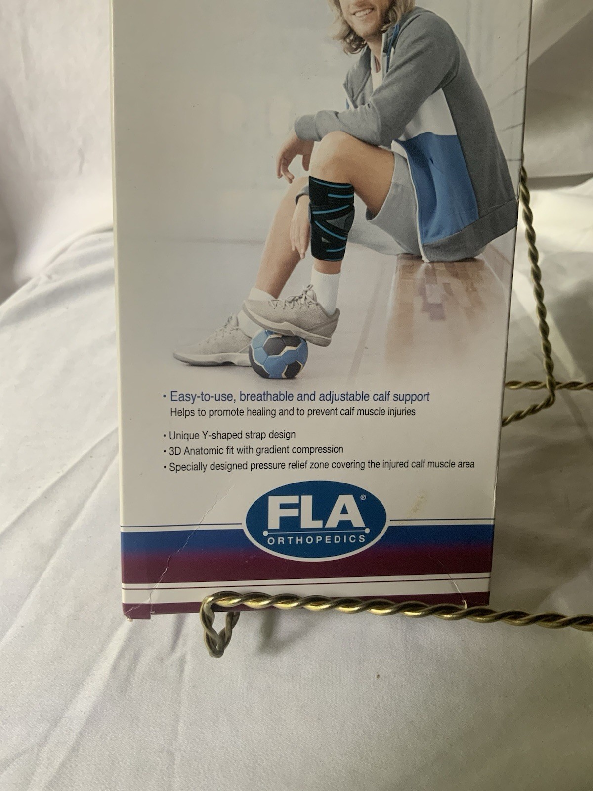 FLA Motion Comfort 3D Calf Support Black/Blue Stripe Large Pro-Lite