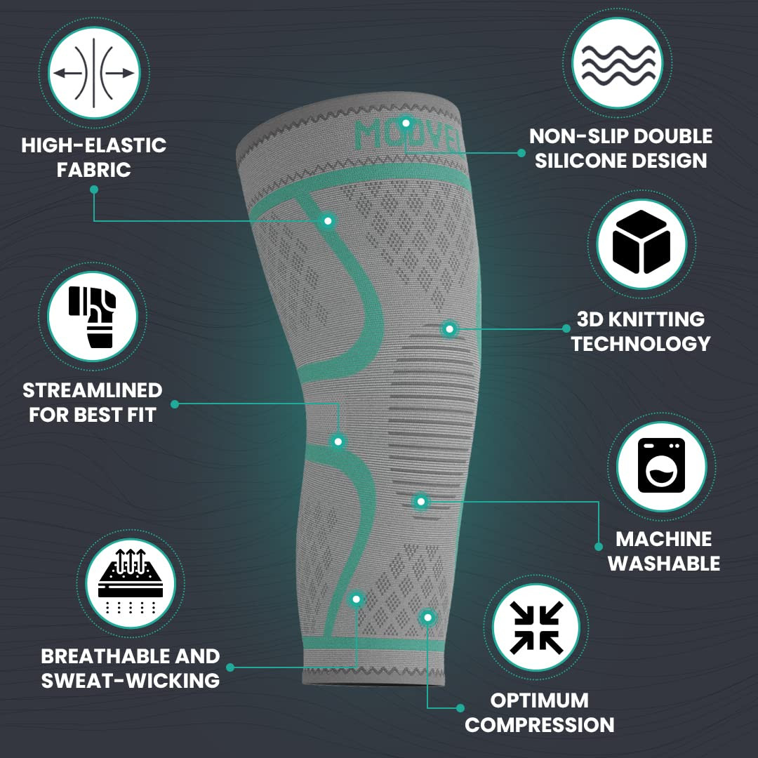 Compression Knee Brace for Women & Men, 2-Pack Knee Brace for Running Knee Pain,