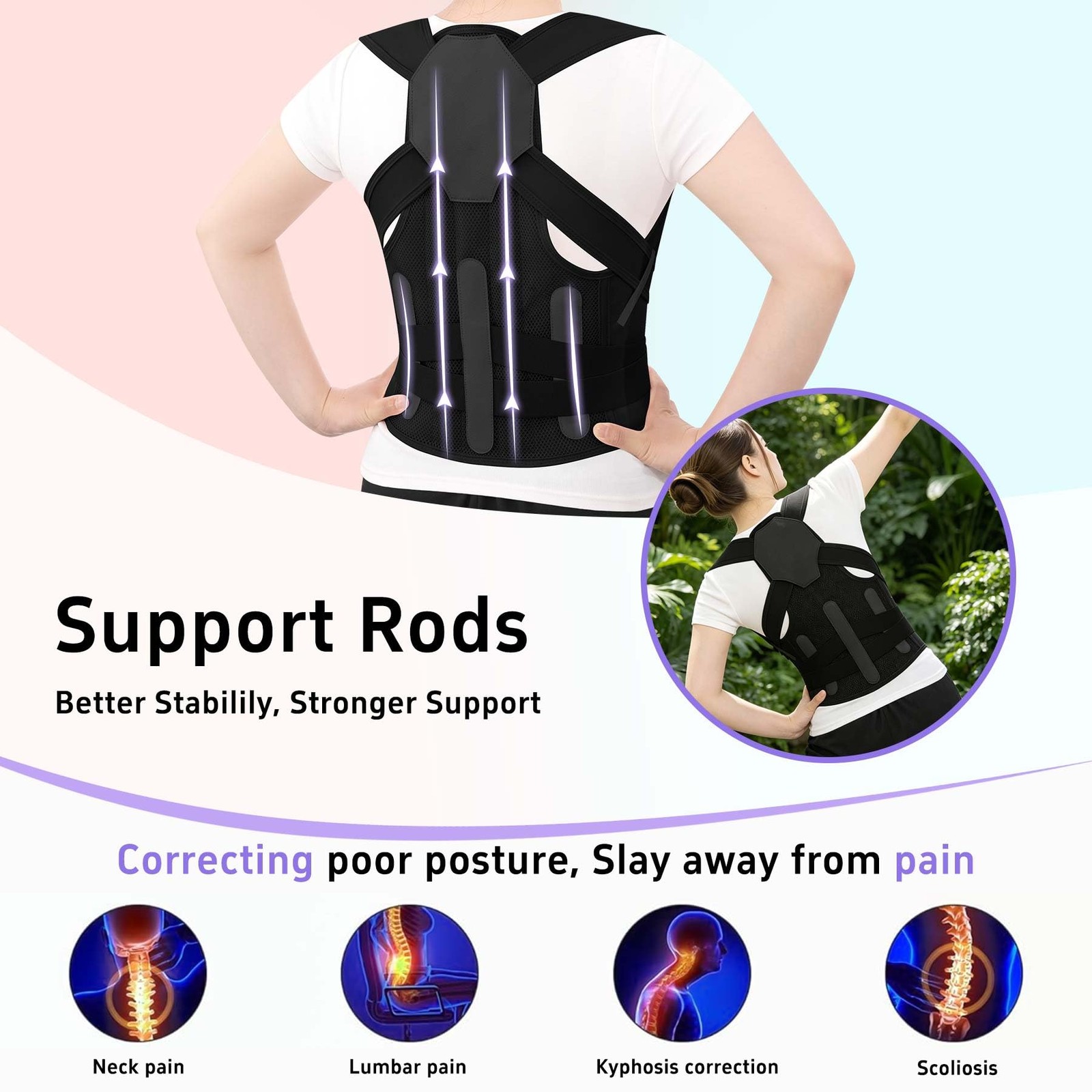 Posture Corrector for and Men Back Brace Straightener Pain Back Lightweight A…