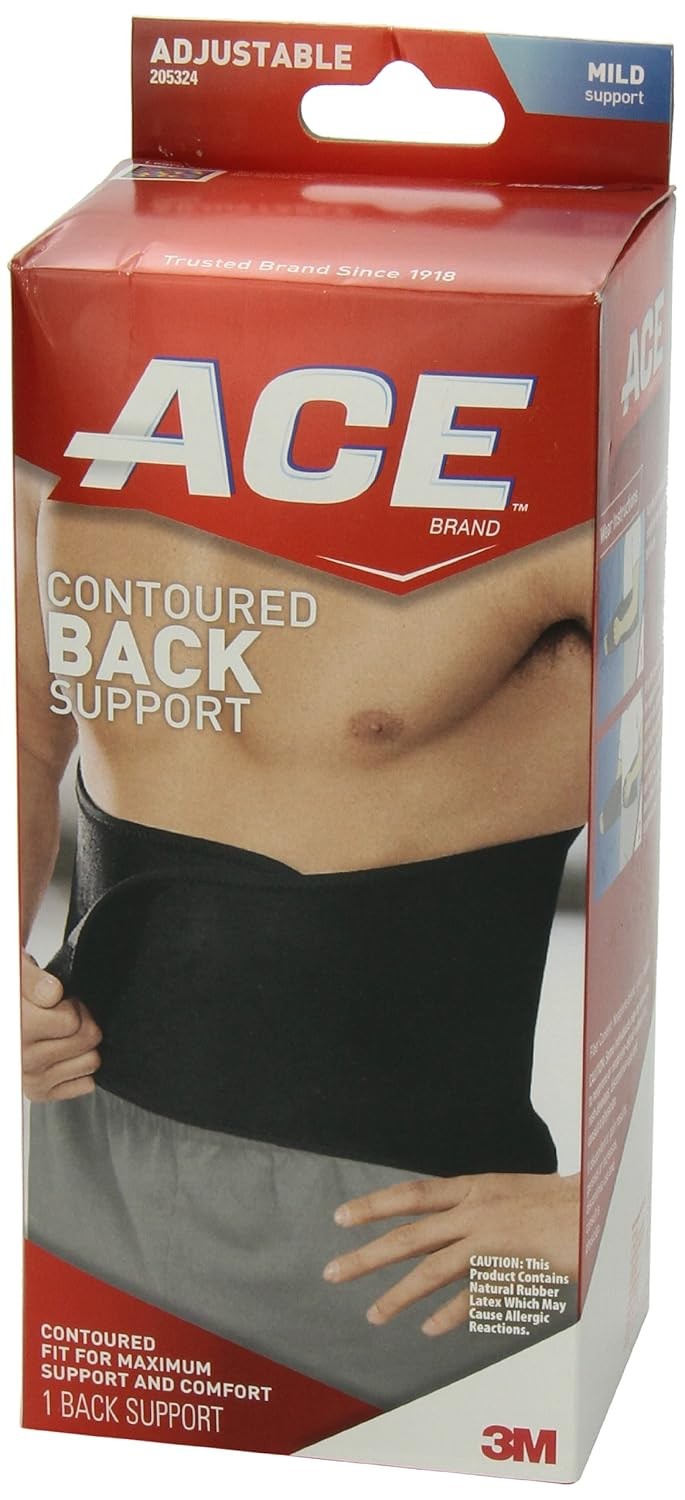 ACE Contoured Back Support,1 Count (Pack of 1),205324 1 1)