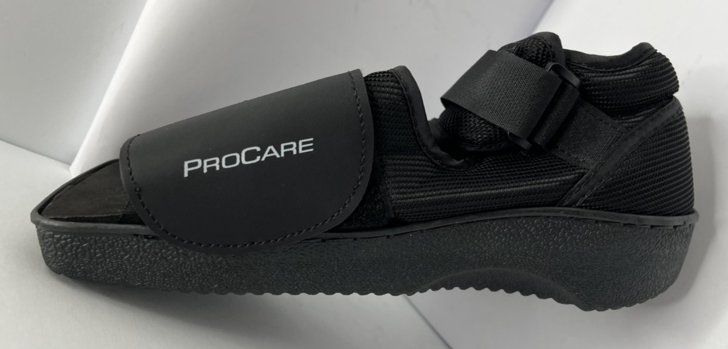 Procare Squared-Toe Post-Op Shoe Small BLK Adjustable Medical Recovery Openstock