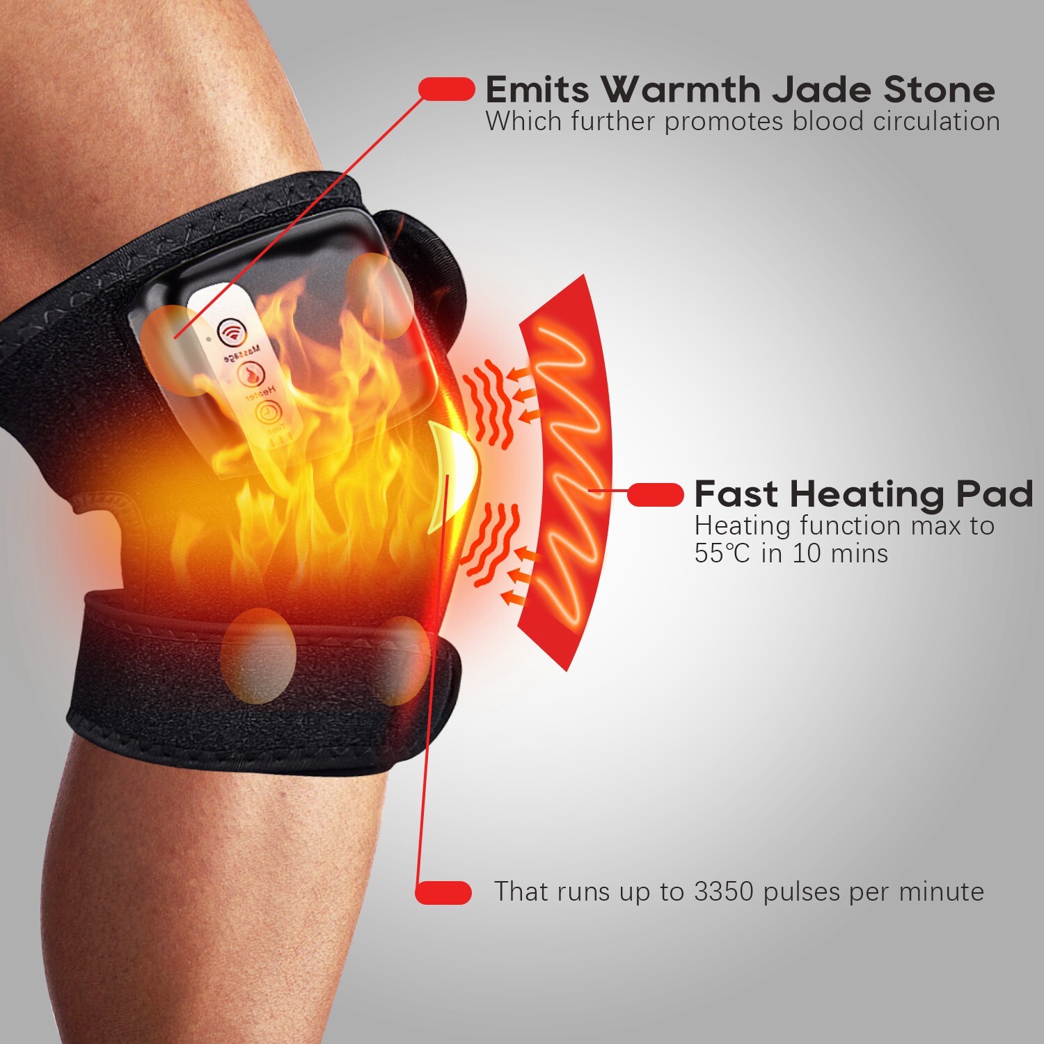 US Electric Heating Vibration Knee Leg Joint Pad Massager Brace Therapy 2026 NEW