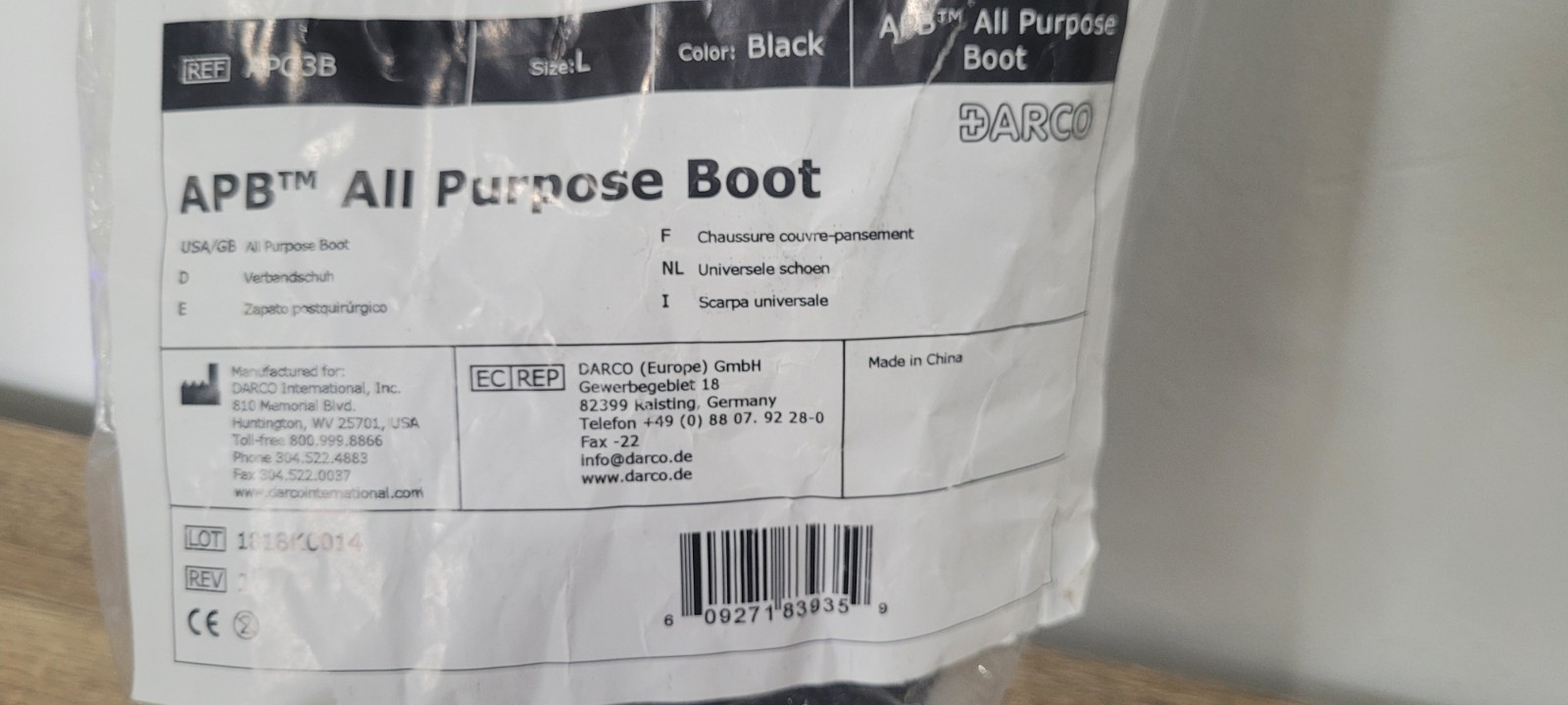 DARCO APB All Purpose Boot Model 919 Large Black Freeman Mens 9 10 11