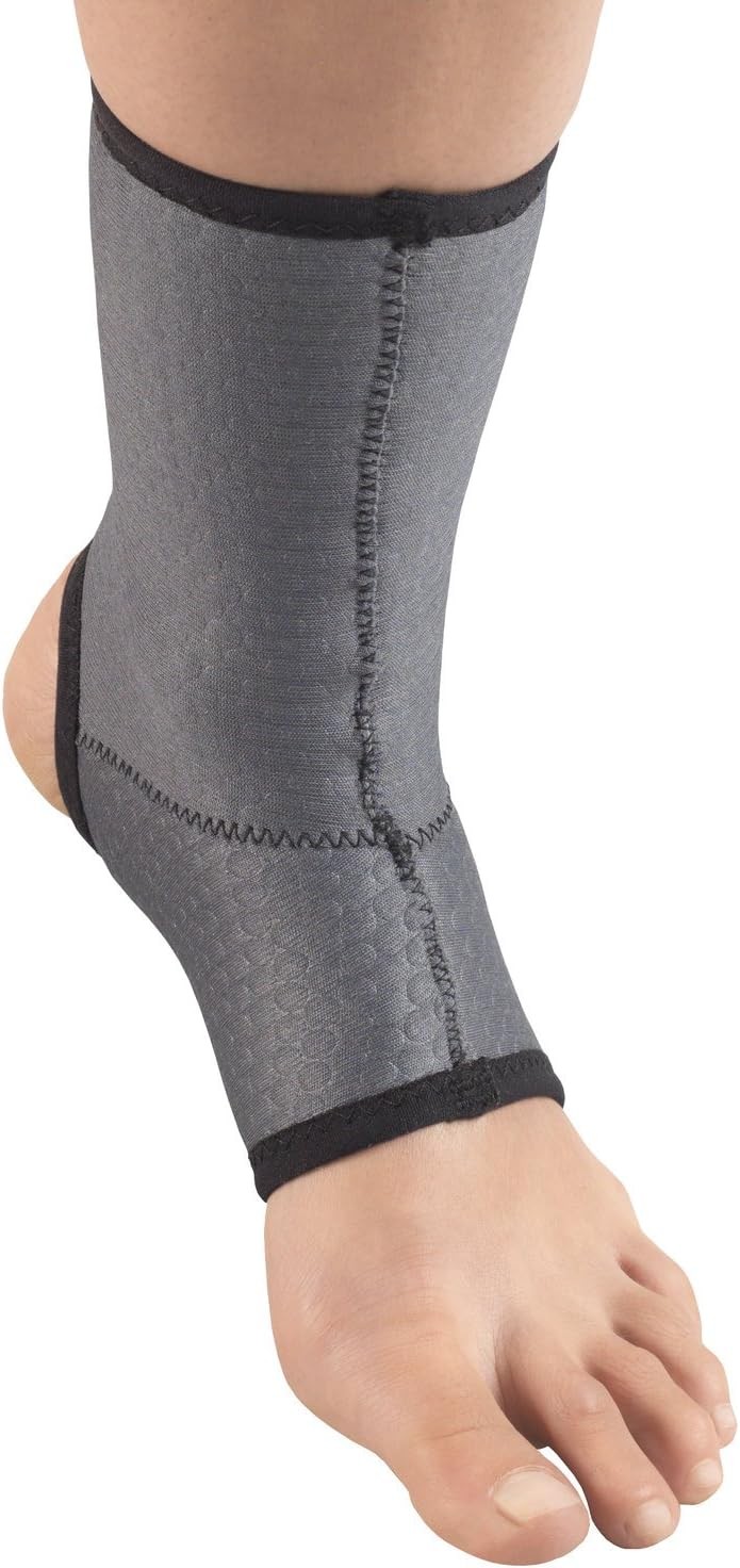 Champion Ankle Brace, Open Heel, Lightweight Support, Airmesh Fabric, Grey, Larg
