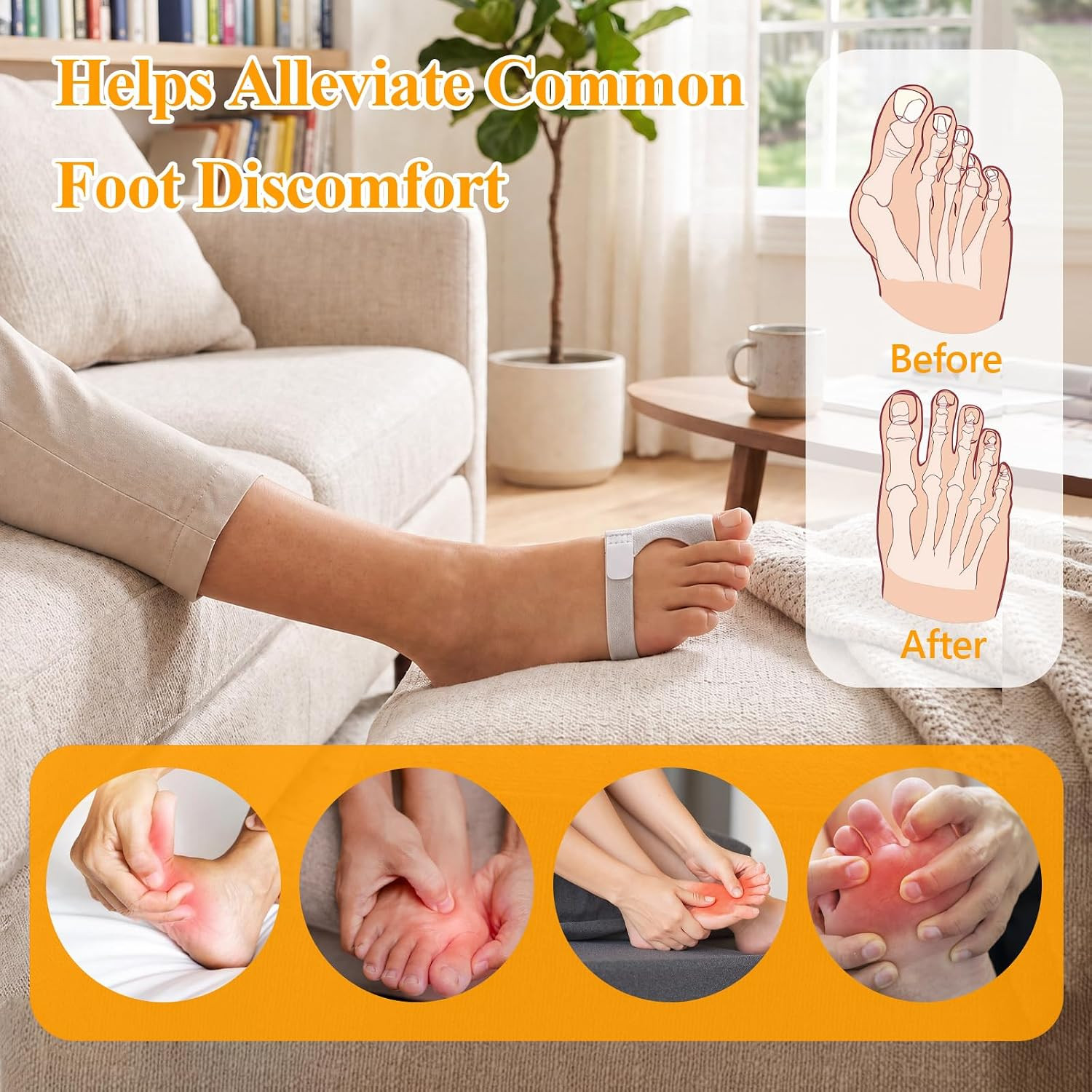 Toe Brace Splint, Adjustable Orthopedic Big Toe Straightener Support | Fracture
