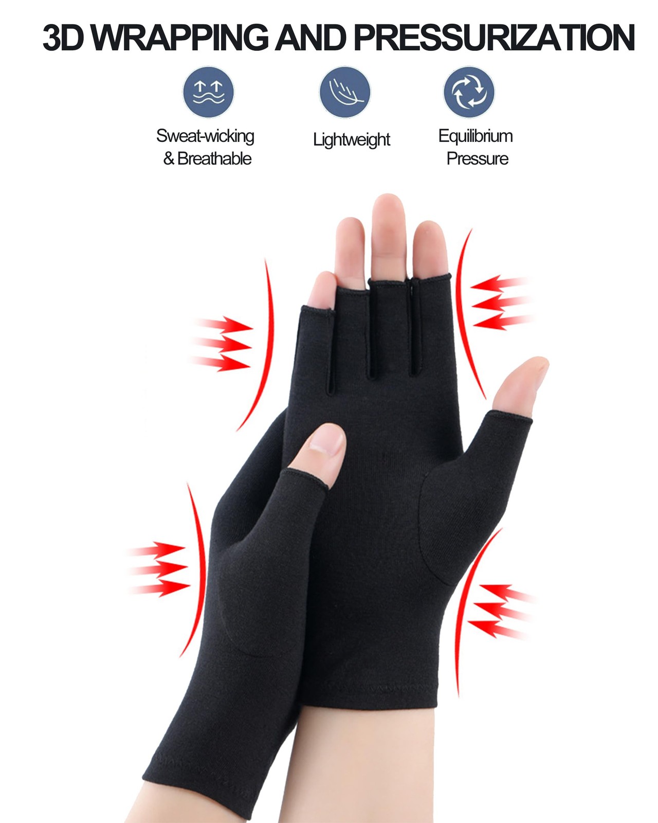 Bawnhaw Fingerless Compression Gloves for Women Men, Carpal Tunnel Pain Relie…