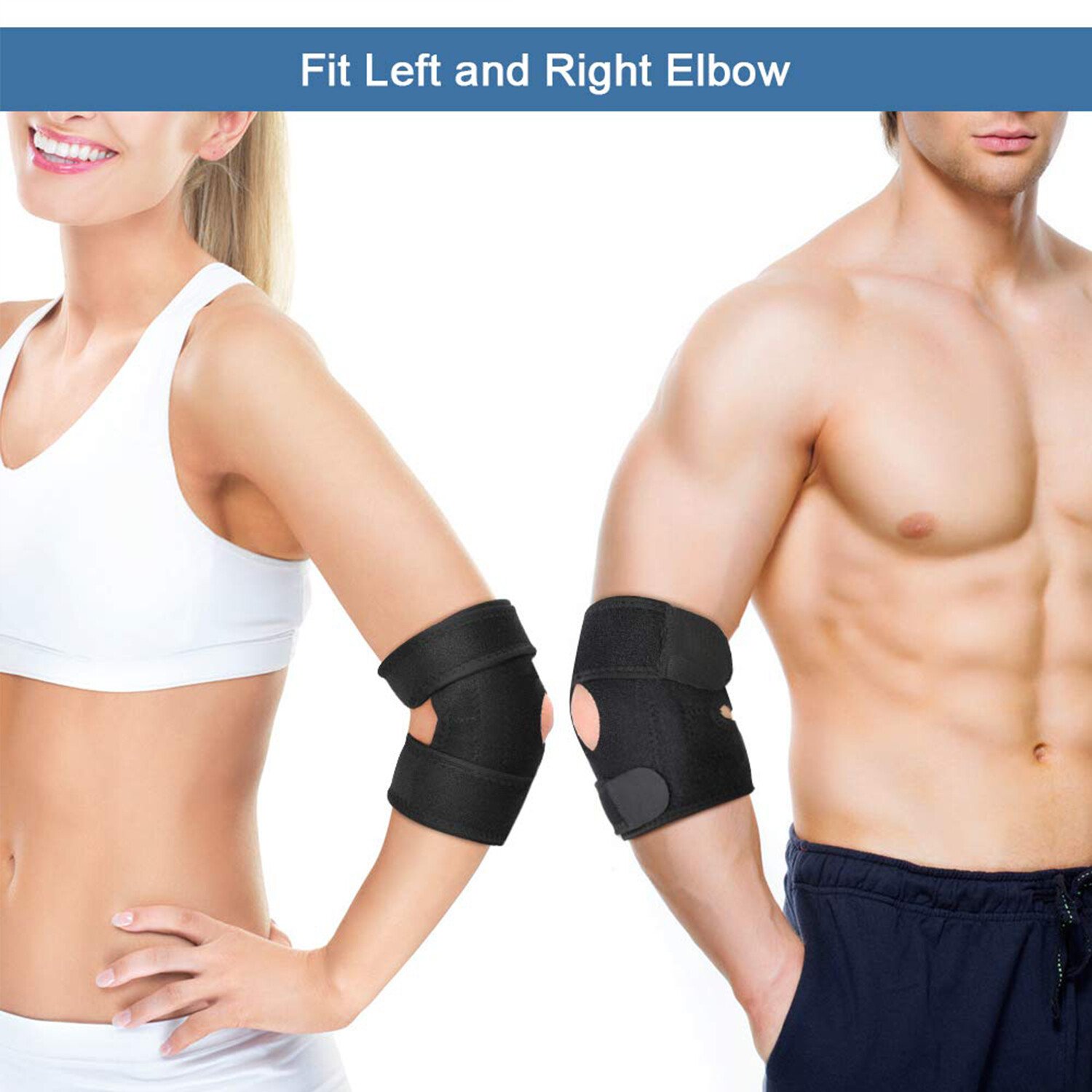 Adjustable Elbow Support Dual-Spring Stabilizer Arm Brace Gel Pad Sport Gym Wrap