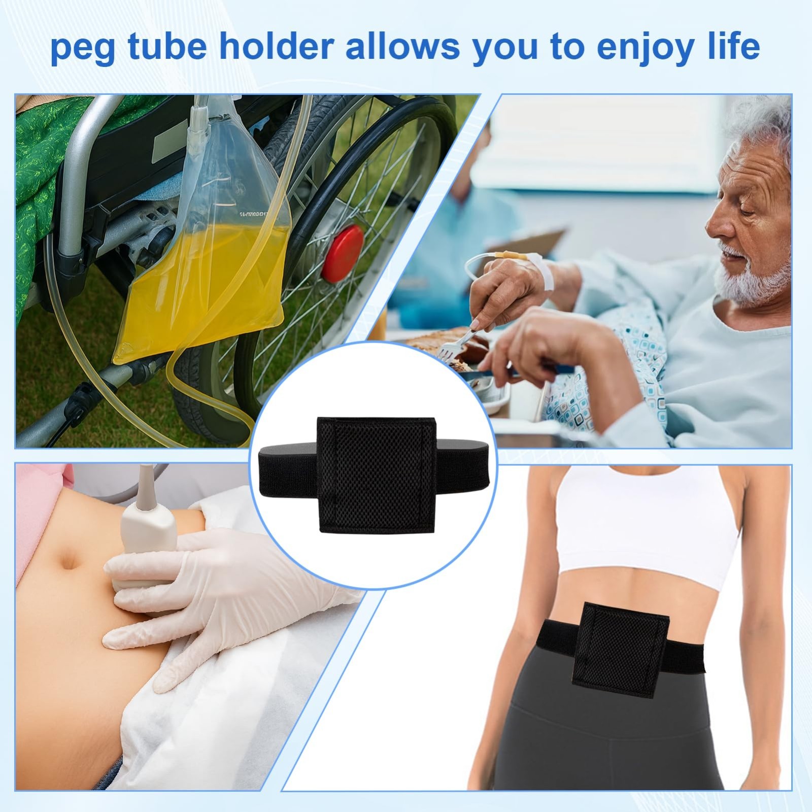 5PCS Breathable Dialysis Belt Set, Comfortable Peritoneal & G Tube Accessories,