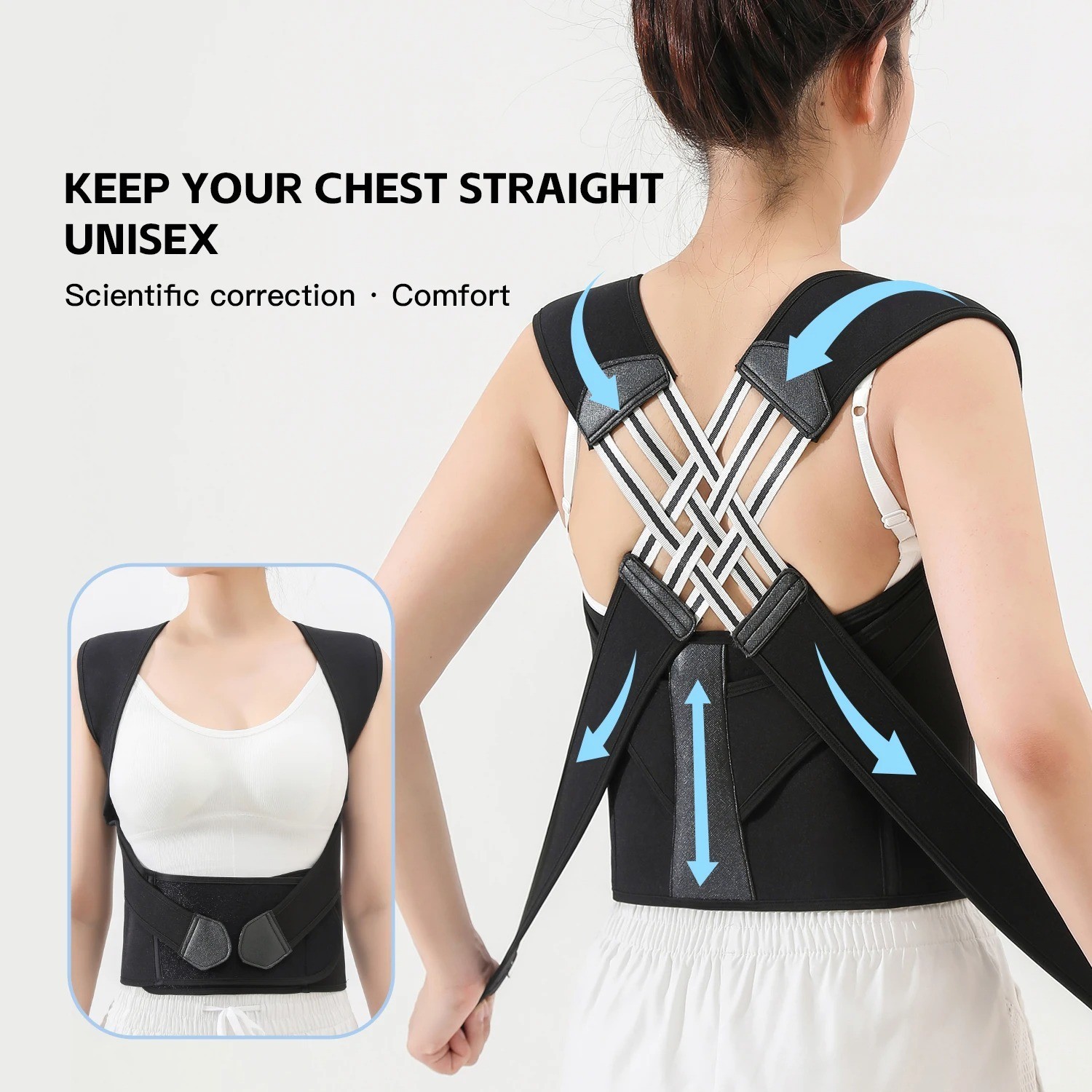 Adjustable Posture Corrector Back Shoulder Support Correct Brace Belt Men Women