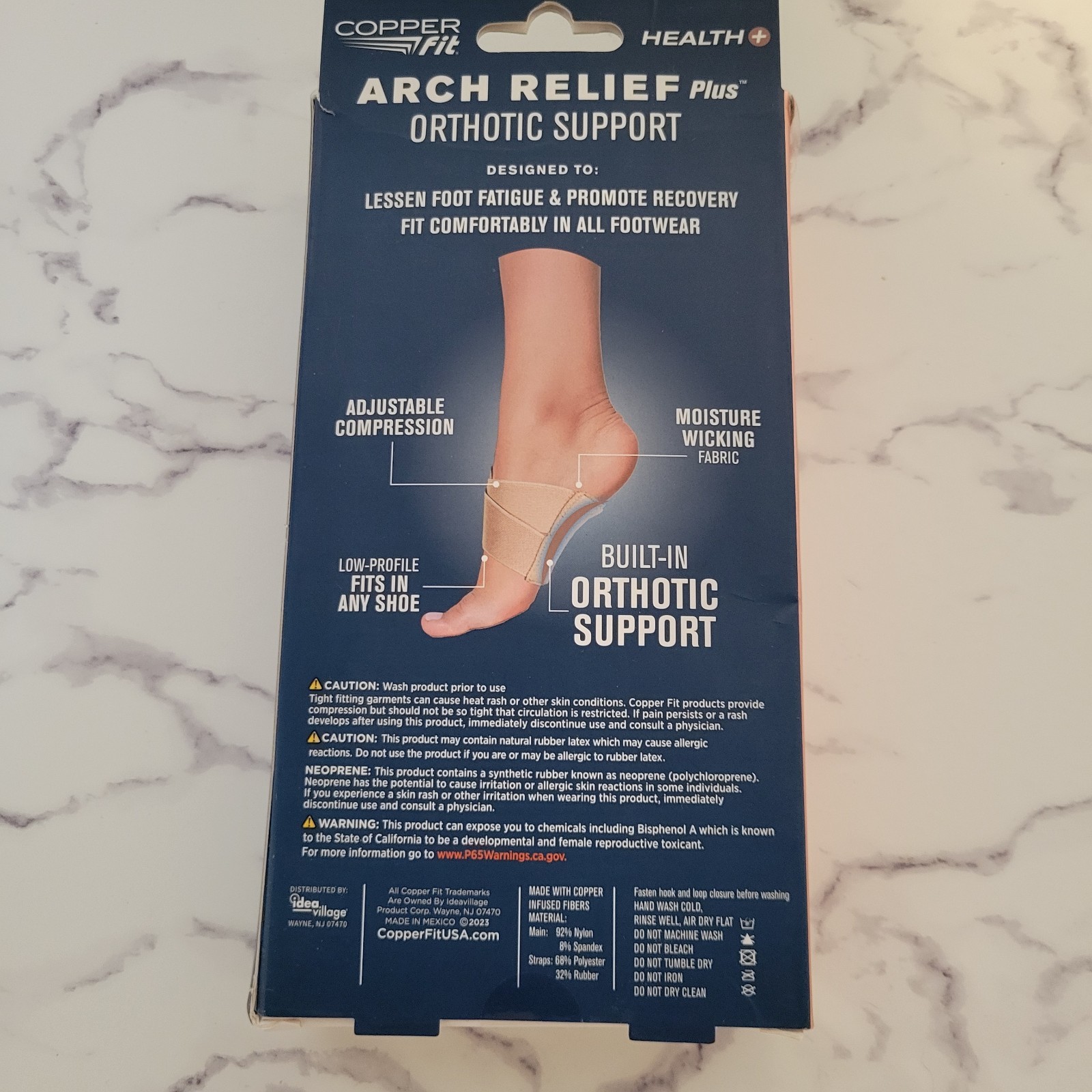 Copper Fit Health Unisex Arch Relief Plus with Built-In Orthotic Support.