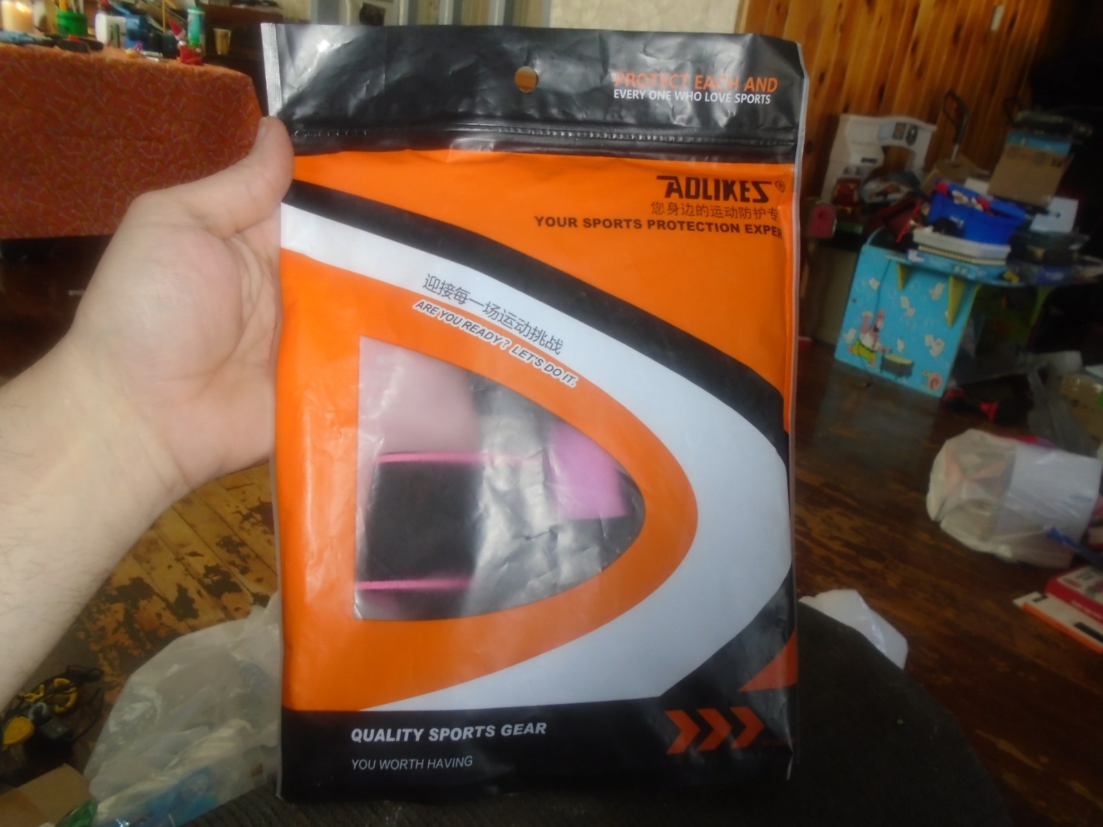 AOLIKES Black/Pink Sport Knee Wrap Protector Support Stabilizer Brace