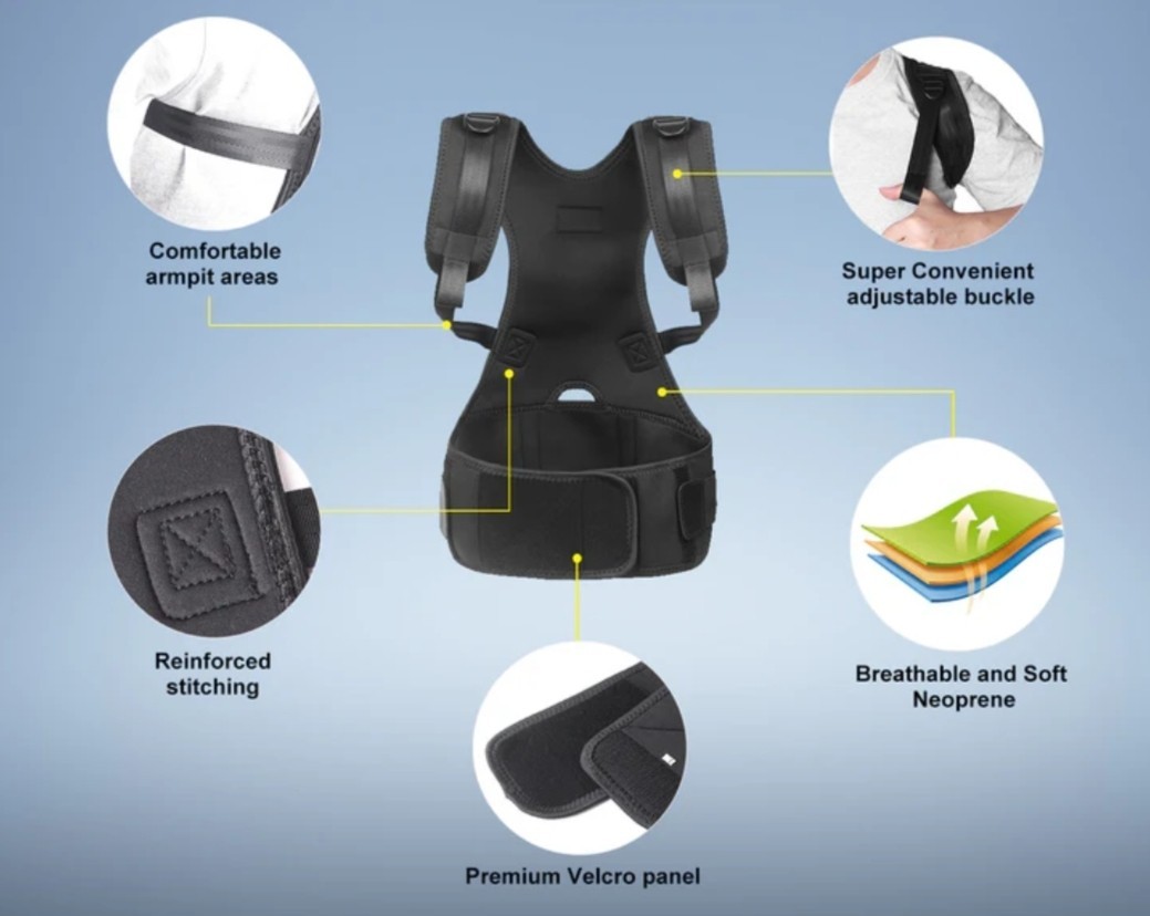 Unigear Back Brace Posture Corrector Size Small Black