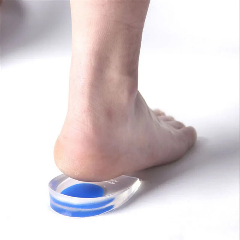 1 Pair Men Women Silicon Gel Heel Cushion Insoles Soles Relieve Foot Pain Protec