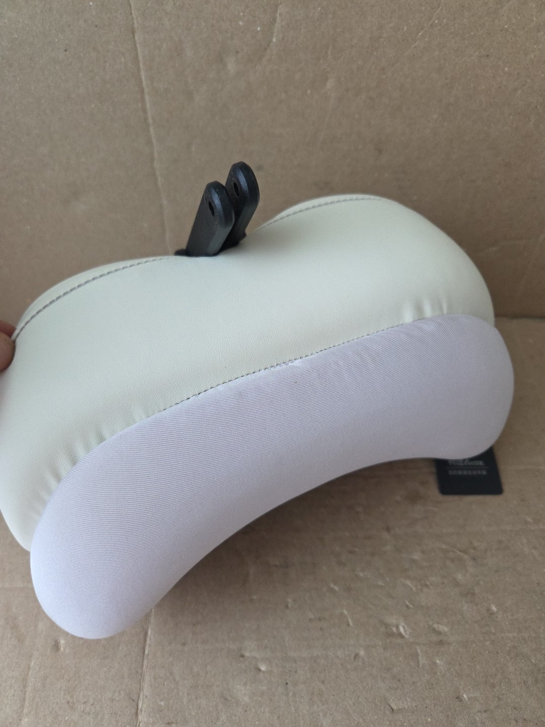 Adjustable Headrest Cushion, Ergonomic Neck Support, White (Beige)