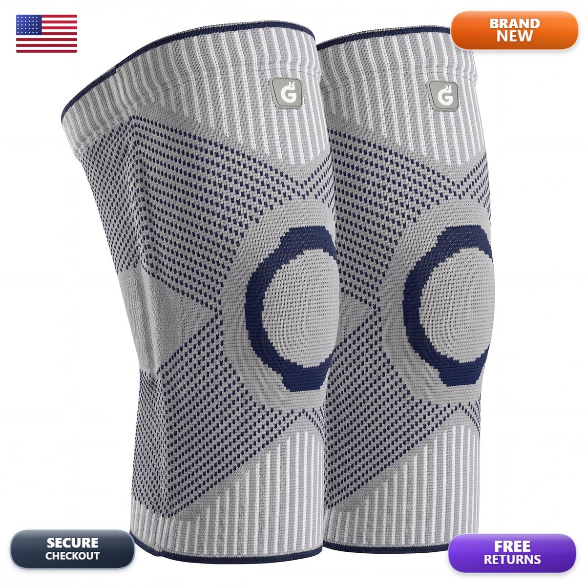 GOOGAH Knee Compression Braces 2-Pack – Pain Relief Support Arthritis, ACL