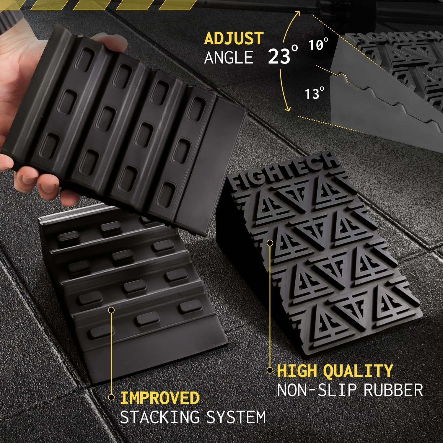 Elevated Heel Squat Wedge Block – Improve Mobility, Balance & Strength – Non-Sli