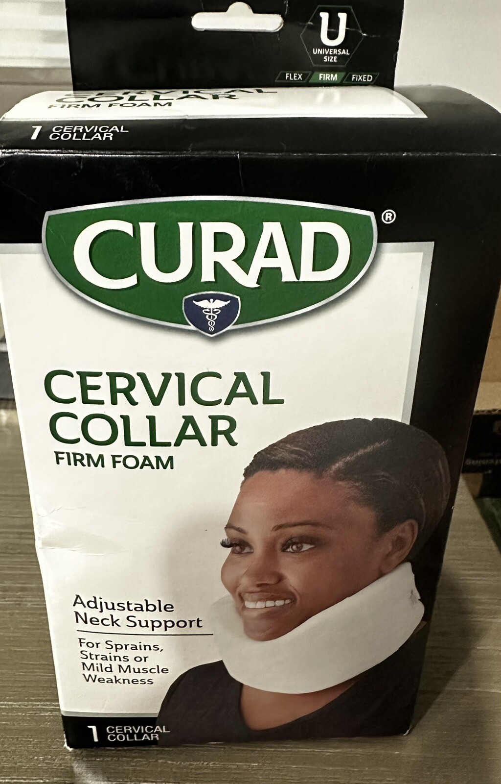 Curad Firm Foam Cervical Collar Adjustable Neck Support NEW for Sprains Strains