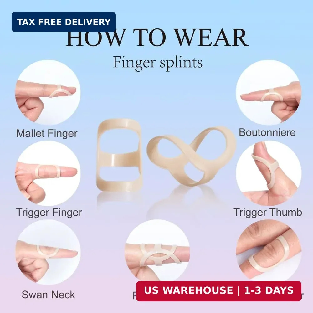Oval Finger Splint 8 pcs, Finger Splints for Arthritis, Mallet Finger, Trigger F