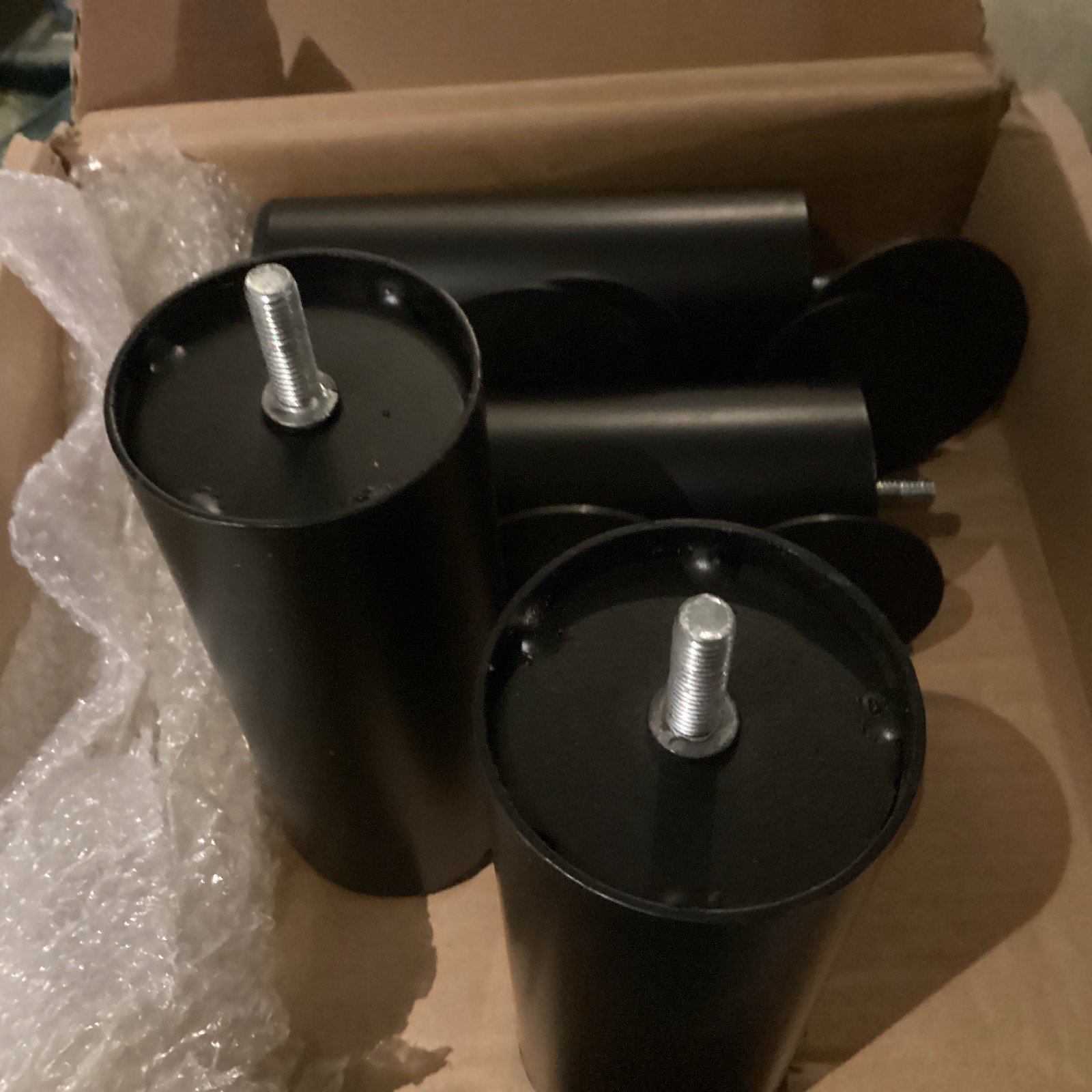 SERTA, Round Metal Adjustable 6 Inch Leg Kit With Matching Shims & Plastic Feet