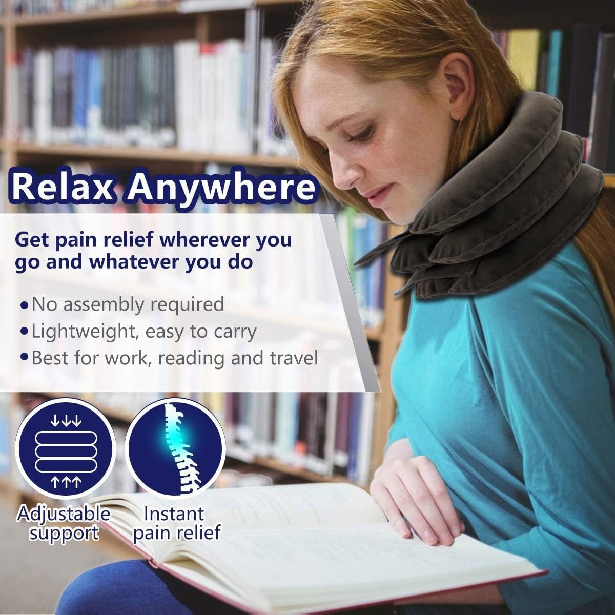 Cervical Neck Traction Device for Instant Pain Relief – Classic Gray