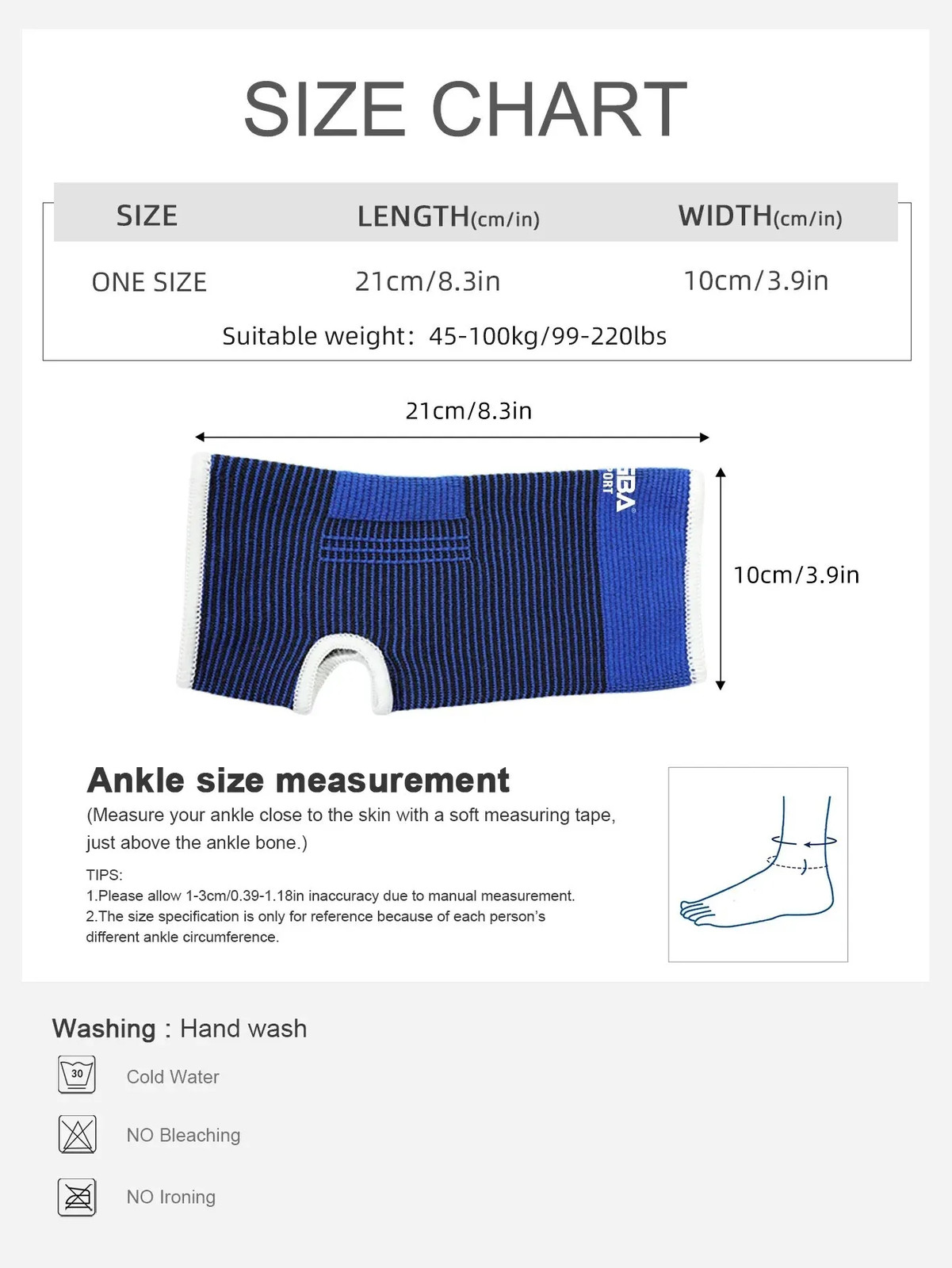Ankle Support Brace Compression Sleeve Sports Running Gym Injury Pain Relief