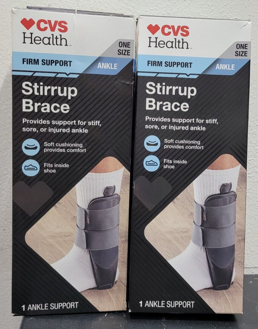 LOT OF 2 CVS Health Stirrup Ankle Brace, Firm Support – One Size