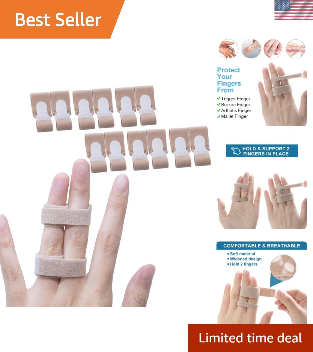 Washable 12 PCS Finger Wraps for Finger Fractures & Dislocations – Comfort Fit