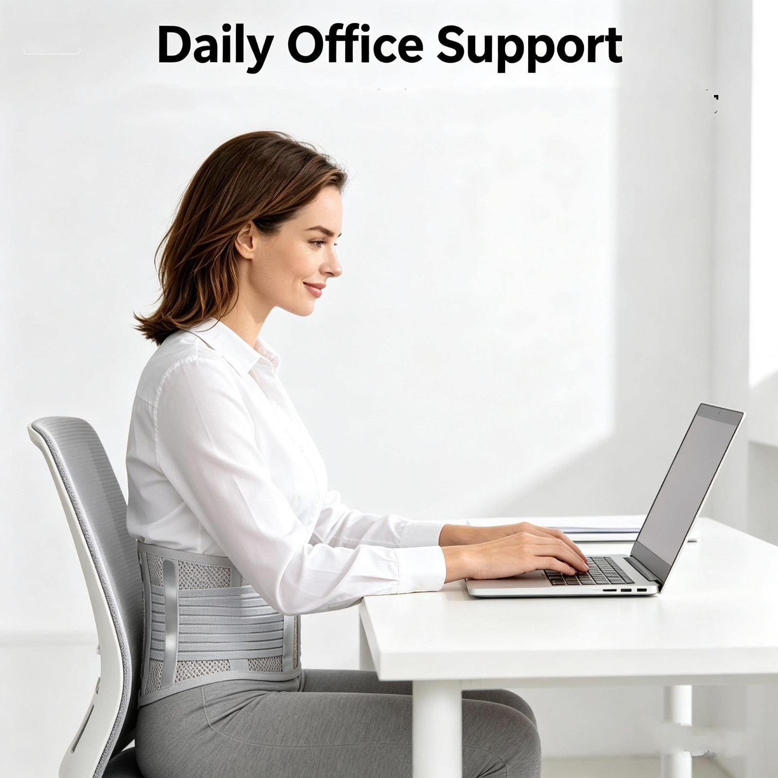 Adjustable Pressure-Relieving Breathable Lumbar Belt For Prolonged Sitting back