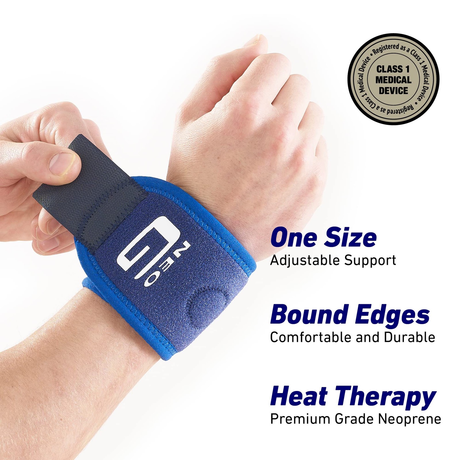 Neo-G Wrist Band – Support For Joint Pain, Arthritis, Sprains, One Size, Blue