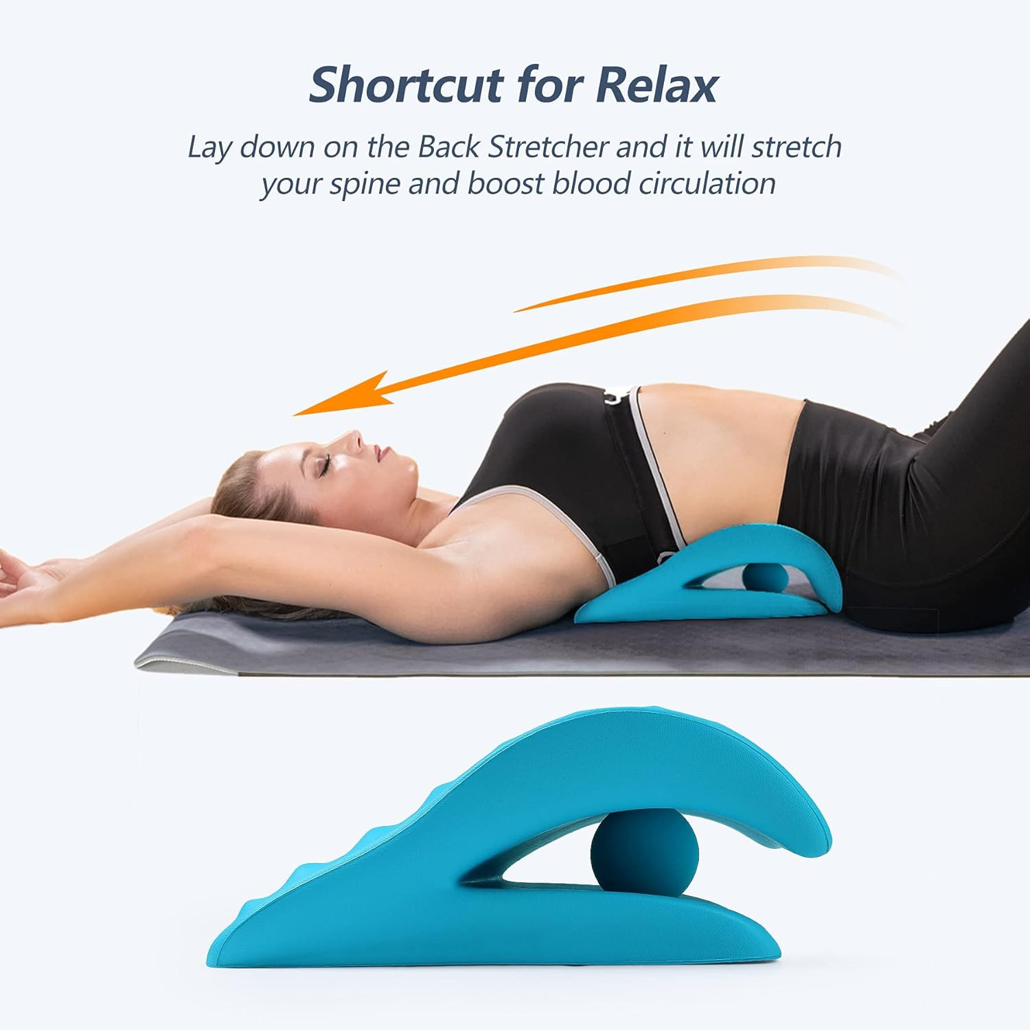 Back Stretcher for Back Pain Relief, Back Stretching Cushion, Chronic Lumbar Sup