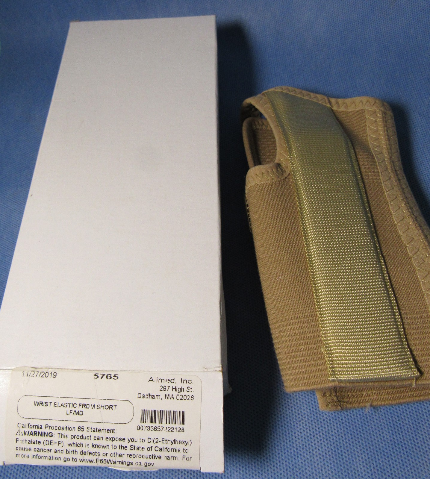 AliMed 5765 Freedom Wrist Left Medium Support Brace Short Tan Elastic New in Box