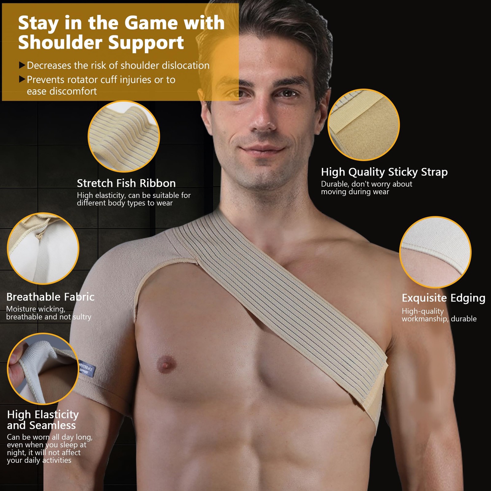 SPOBTRACE Shoulder Brace For Torn Rotator Cuff For Men Women, Adjustable Shou…