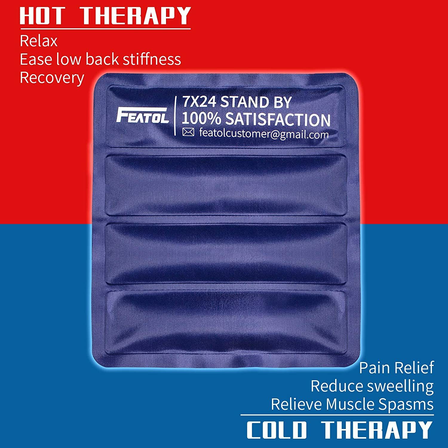 Hot/Cold Gel Pack Back Brace, Lumbar Support Back Pain Relief, Herniated Disc XL