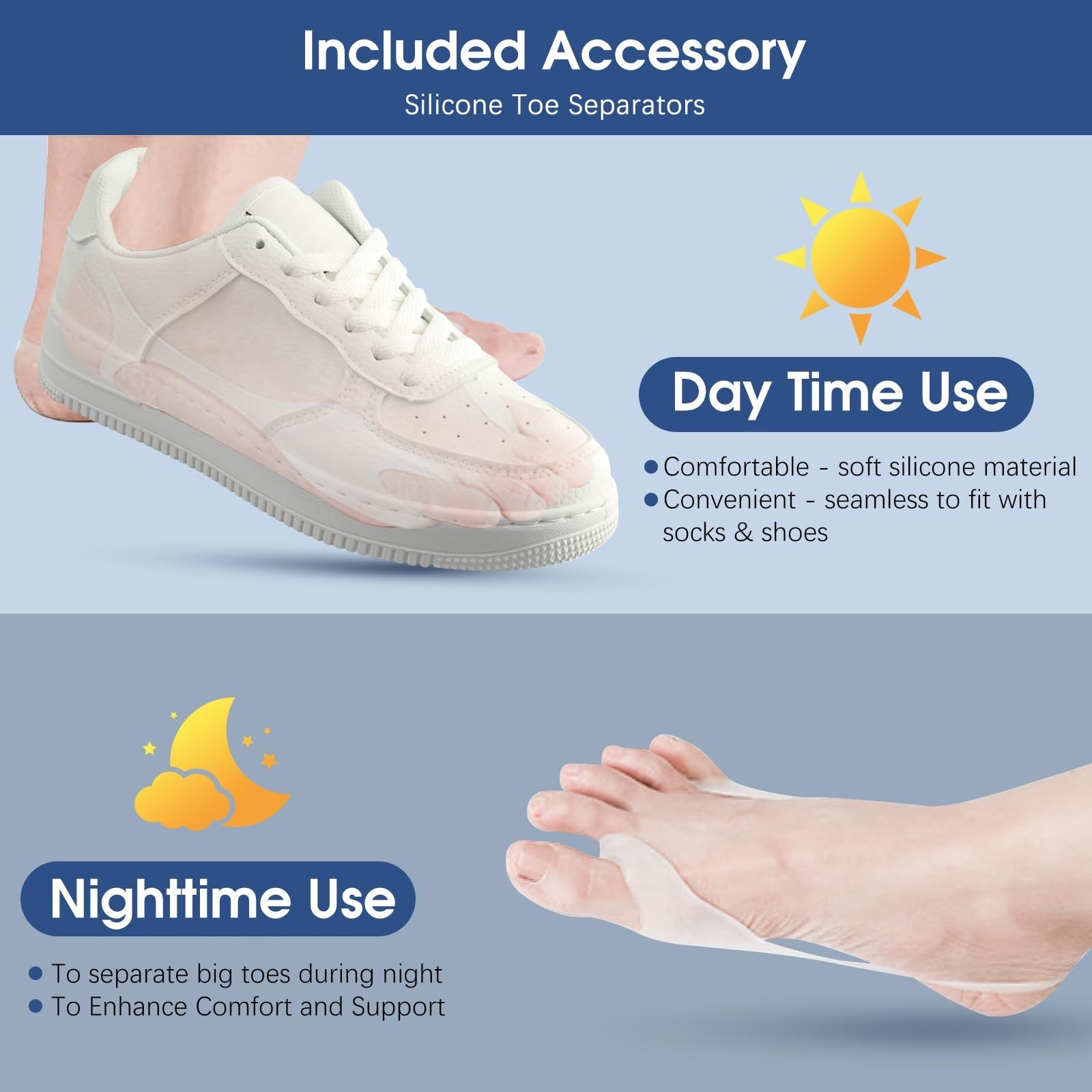 Adjustable Bunion Corrector for Women & Men – Toe Alignment Splint for Pain Reli