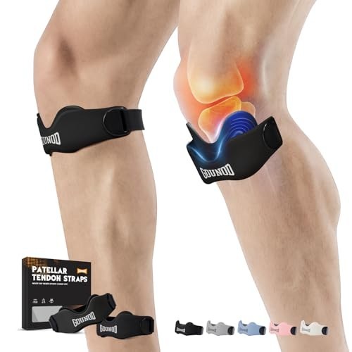 Patellar Tendon Support Strap 2 Pack – Silicone Knee Brace for Pain Relief, Jump