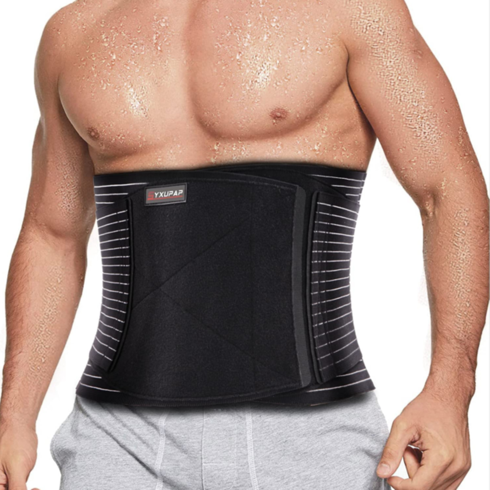 Fitness Back Brace for Men Lower Back Support Belts 5/6 pcs Metal Spring Strip
