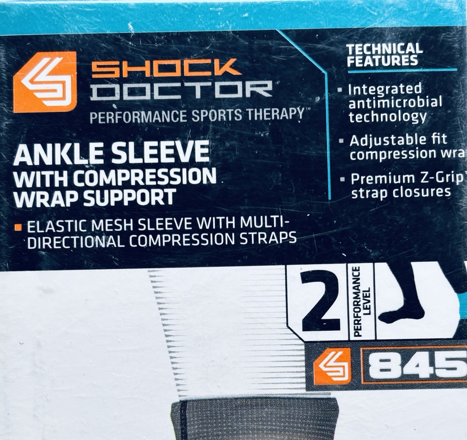 Shock Doctor Ankle Sleeve Compression Support Wrap XL 9.5-10″ Black NEW