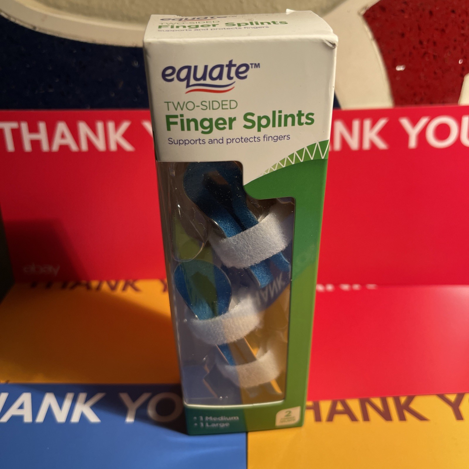 Equate Two-Sided Finger Splints (2 Pack ) Supports And Protects Fingers