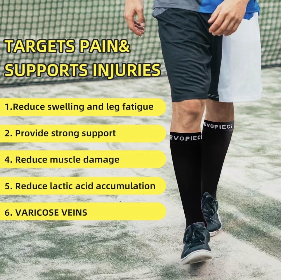 20-30mmHg 1Pair Calf Compression Sleeve Men/Women Leg Support Shin Splint Relief