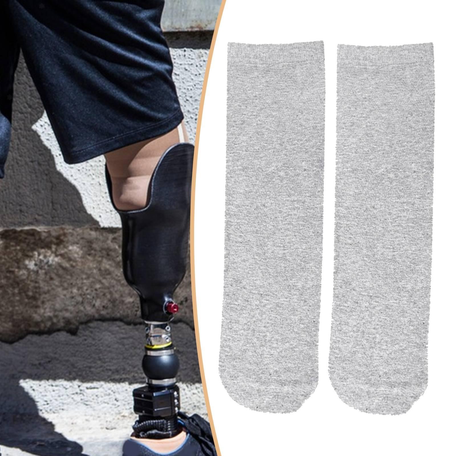 2Pcs Amputee Socks Soft Comfortable Sweat Absorption Prosthetic Socks