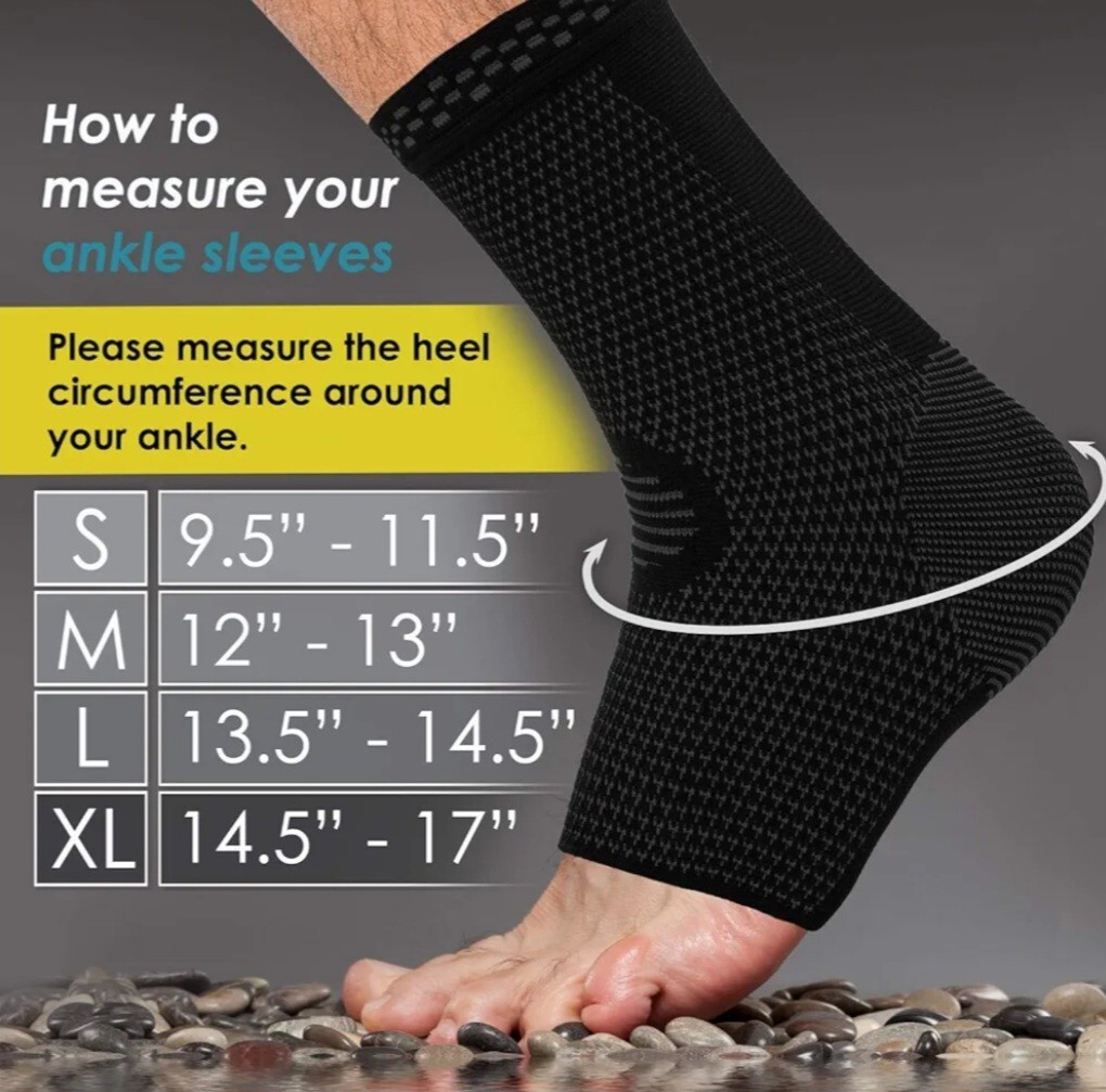 Ankle Brace Compression Support Sleeve for Swelling, Sprain, Plantar Fasciitis
