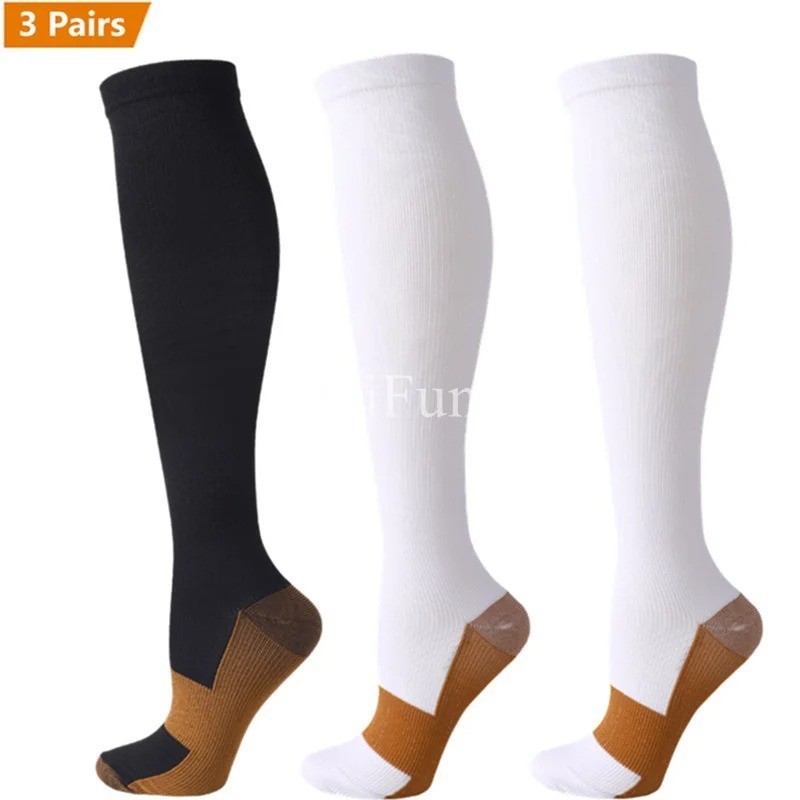 Medias Calcetines De Compresion 3 Pares Varices Hombres Mujeres 20-30 Mmhg -US