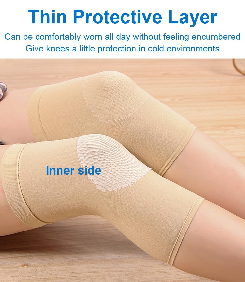 1 Pair Knee Compression Sleeves for Women & Men, Lightweight Thin Knee Sleeves f